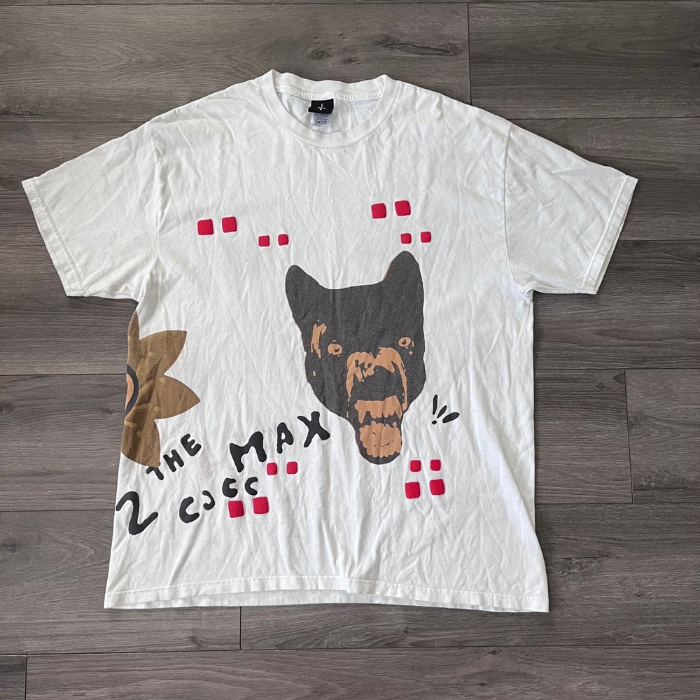 Cactus Jack Travis Scott 2 The Max Doberman Graphic T-Shirt White Large